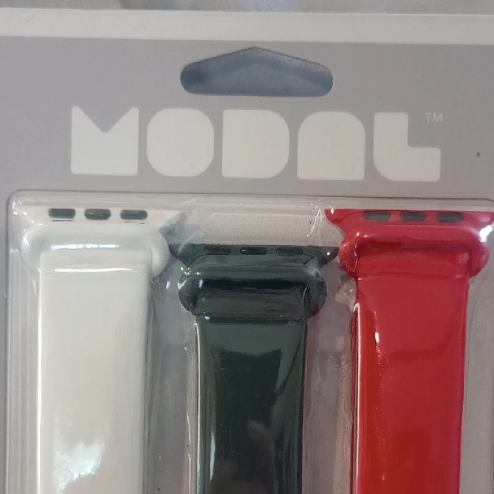 Modal Silicone Bands for Apple Watch - White, Green, and Red
